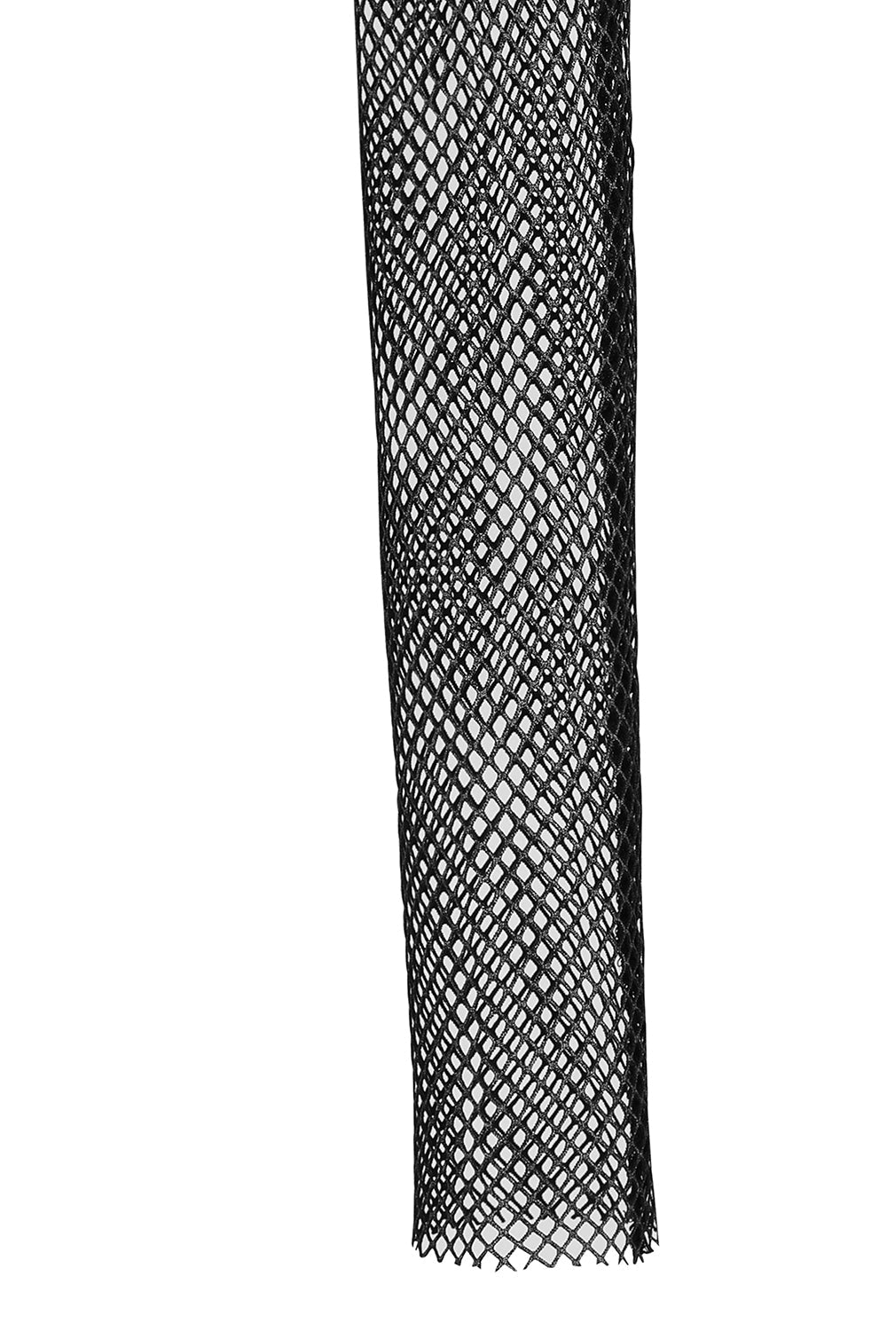 Banned Apparel Venus Metallic Fishnet Crop Top in Blue Black