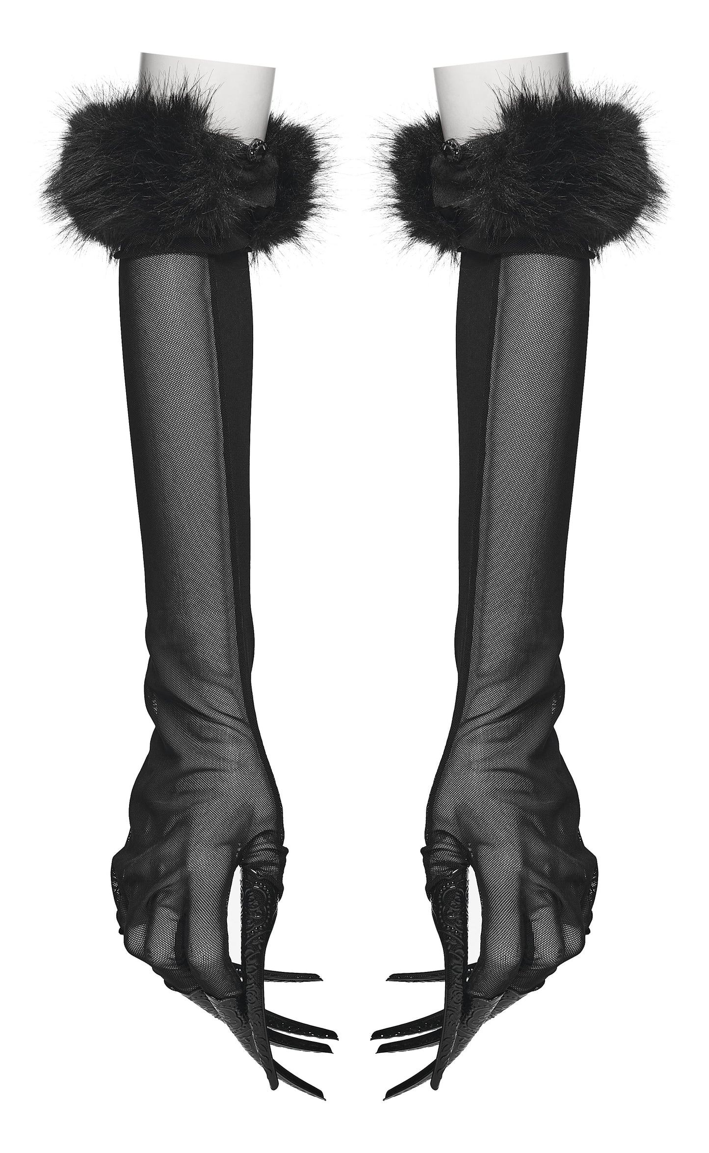 Punk Rave Fluffy Goth Gloves