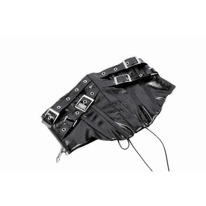 Dark in Lia Punk Love Patent Leather Waist Corset with Metal Accents