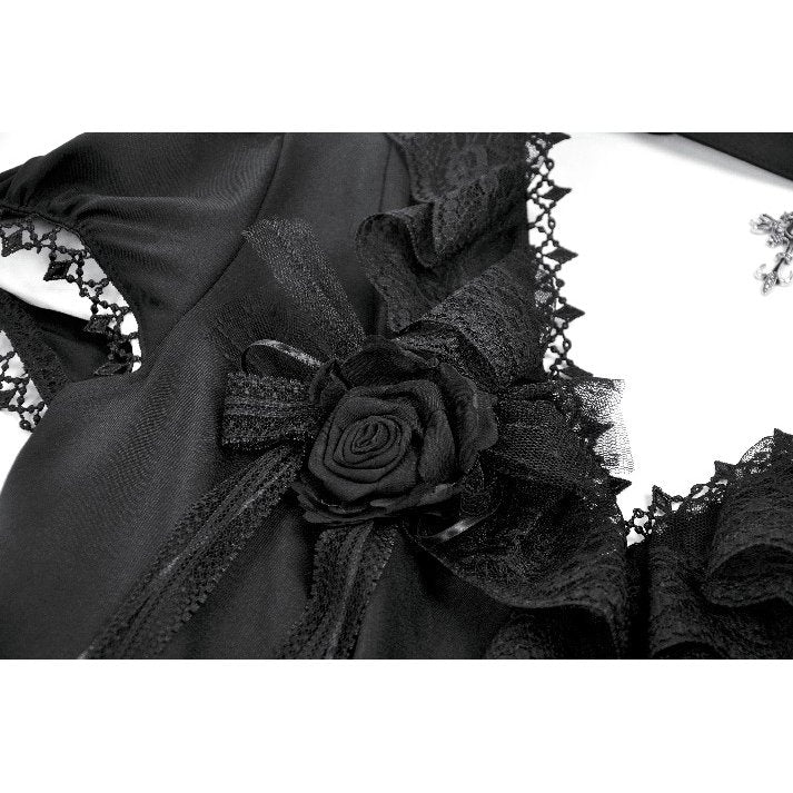 Dark in Love Courtly Cross Gem Gothic Blouse