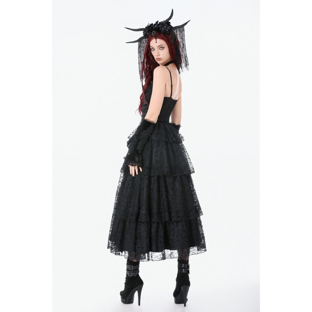 Dark in Love Gothic Satin Lace Dress