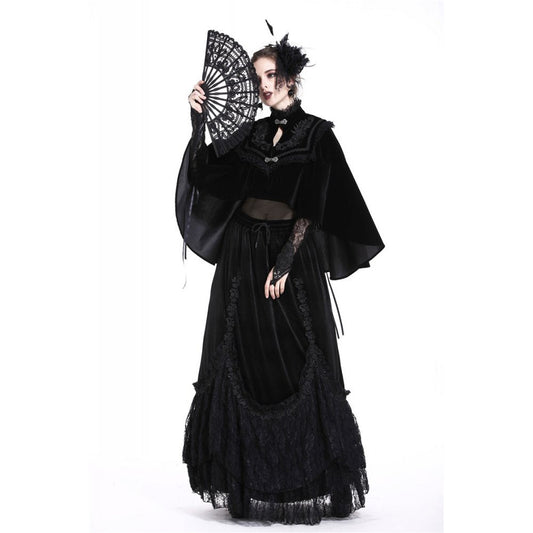 Dark in Love Gothic Elegance Black Lace Fan – Victorian-Inspired Accessory