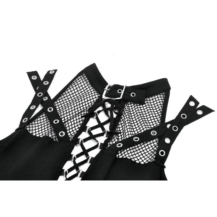 Dark in Love Ruth Mesh Strap Gothic Sleeveless Top