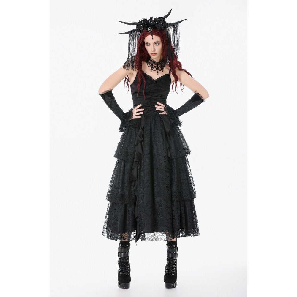 Dark in Love Gothic Satin Lace Dress