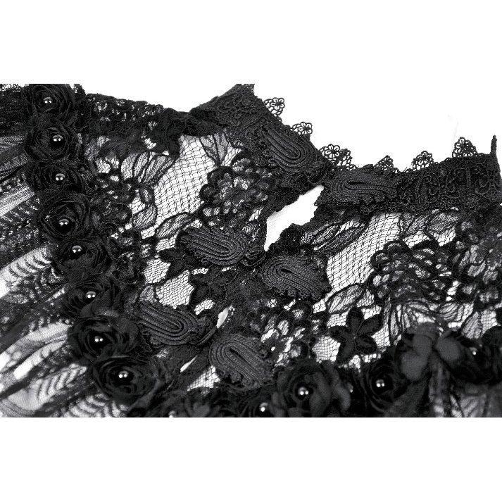Dark in Love Morwenna Gothic Lace Ruffle Capelet