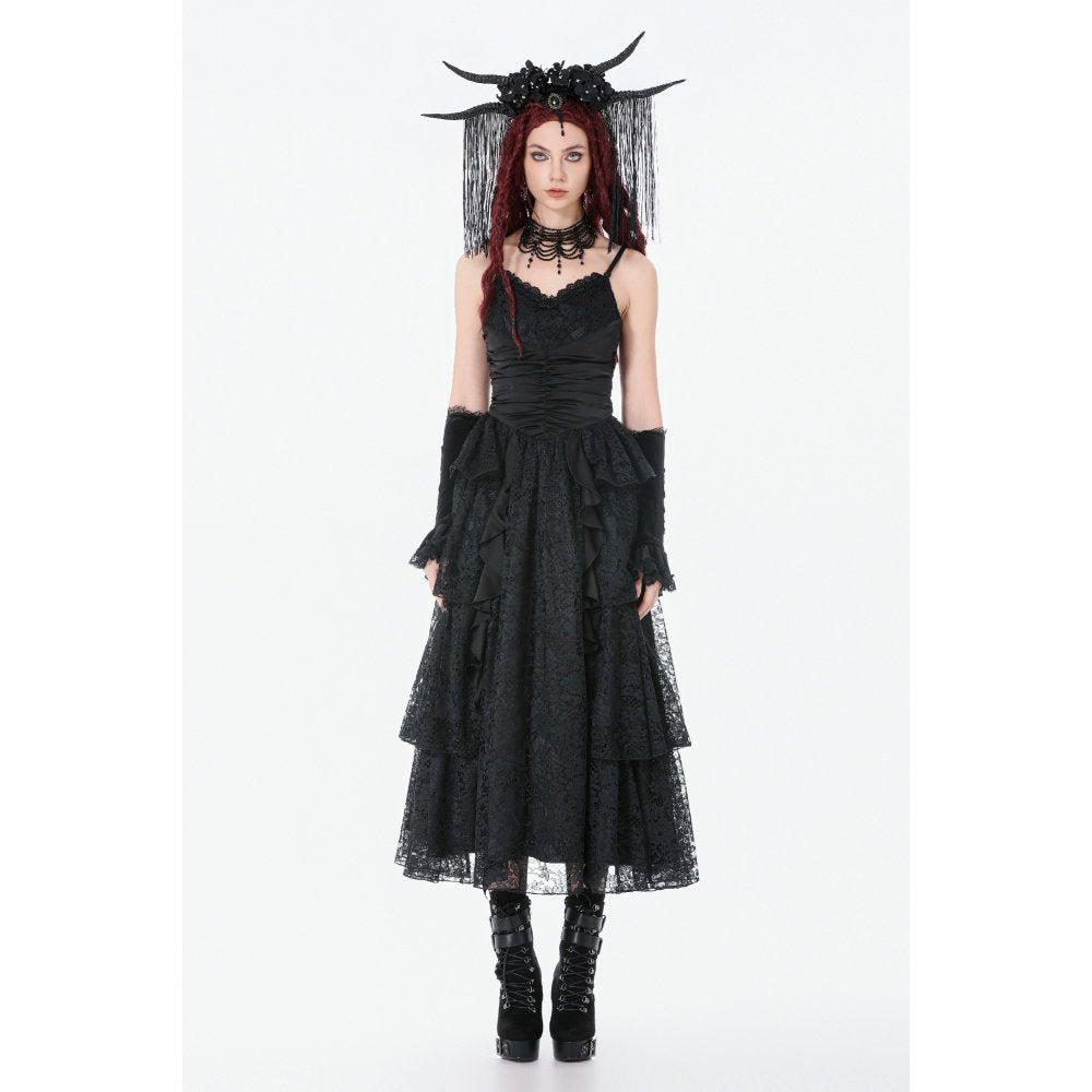 Dark in Love Gothic Satin Lace Dress