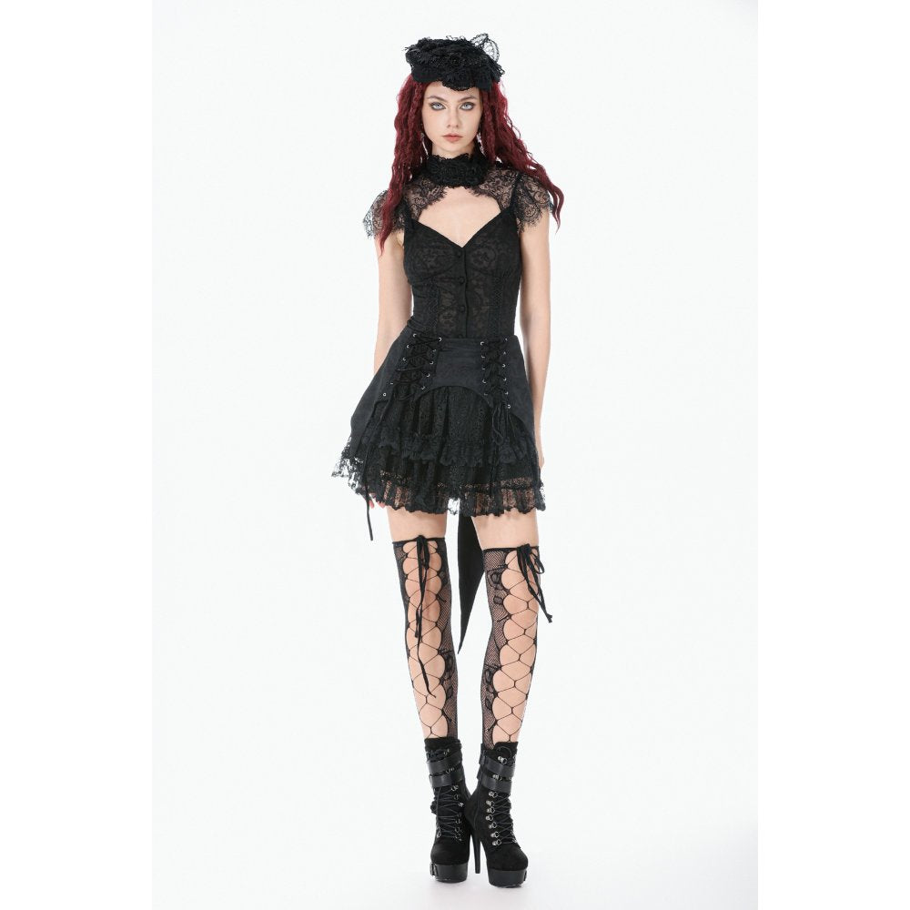 Dark in Love Thornspell Gothic Layered Lace Overskirt
