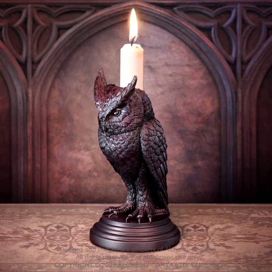 Alchemy Owl Of Astrontiel Candlestick Holder