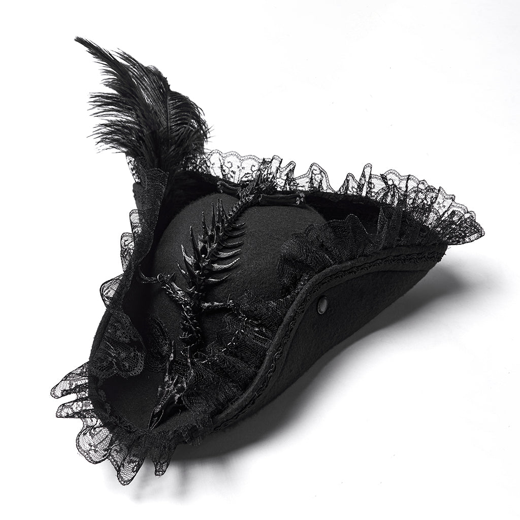 Punk Rave Goth Imprisoned Beast Bone Pirate Hat