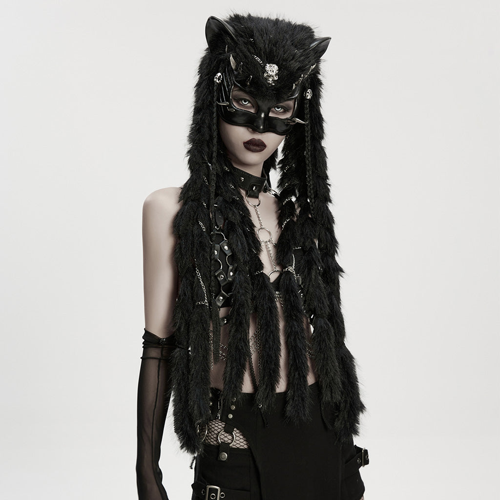 Punk Rave Punk Fox Head Braided Hood