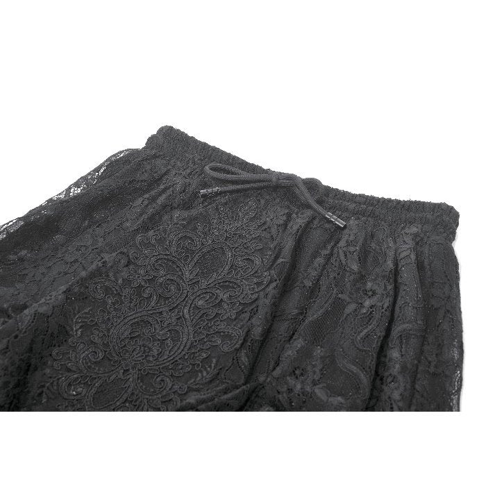 Dark in Love Vintage Gothic Lace Layered Maxi Skirt