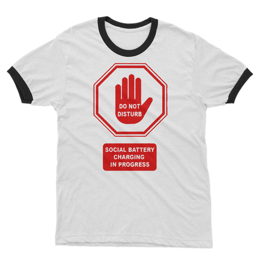 Do Not Disturb - Red Print Adult Ringer T-Shirt