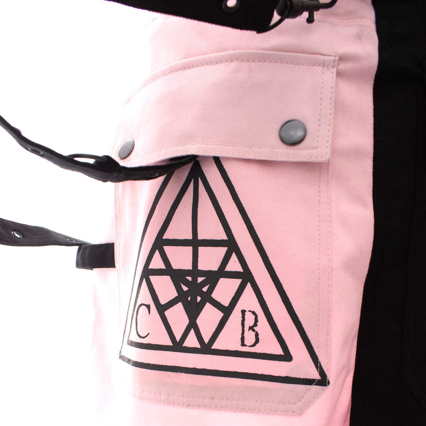 Chemical Black Veil and Void Strap Skirt – Ladies Black & Pink Gothic Mini Skirt