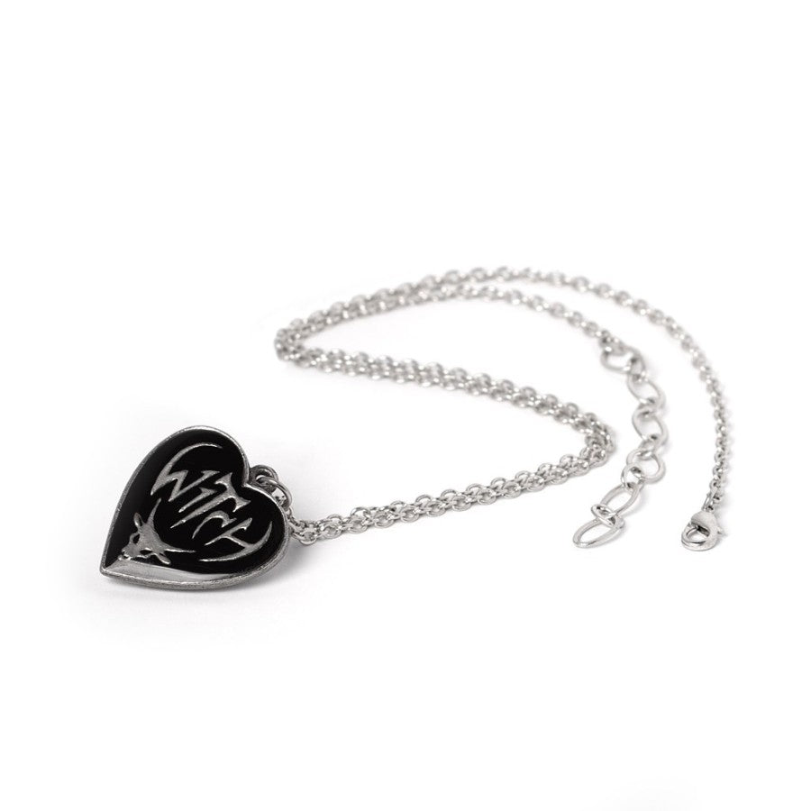 Alchemy Gothic Witch Heart Reversible Pendant Necklace